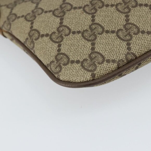 Authentic GUCCI GUCCI GG Supreme Web Sherry Line Bag PVC Beige Gold 98 02 04 - Picture 16 of 16